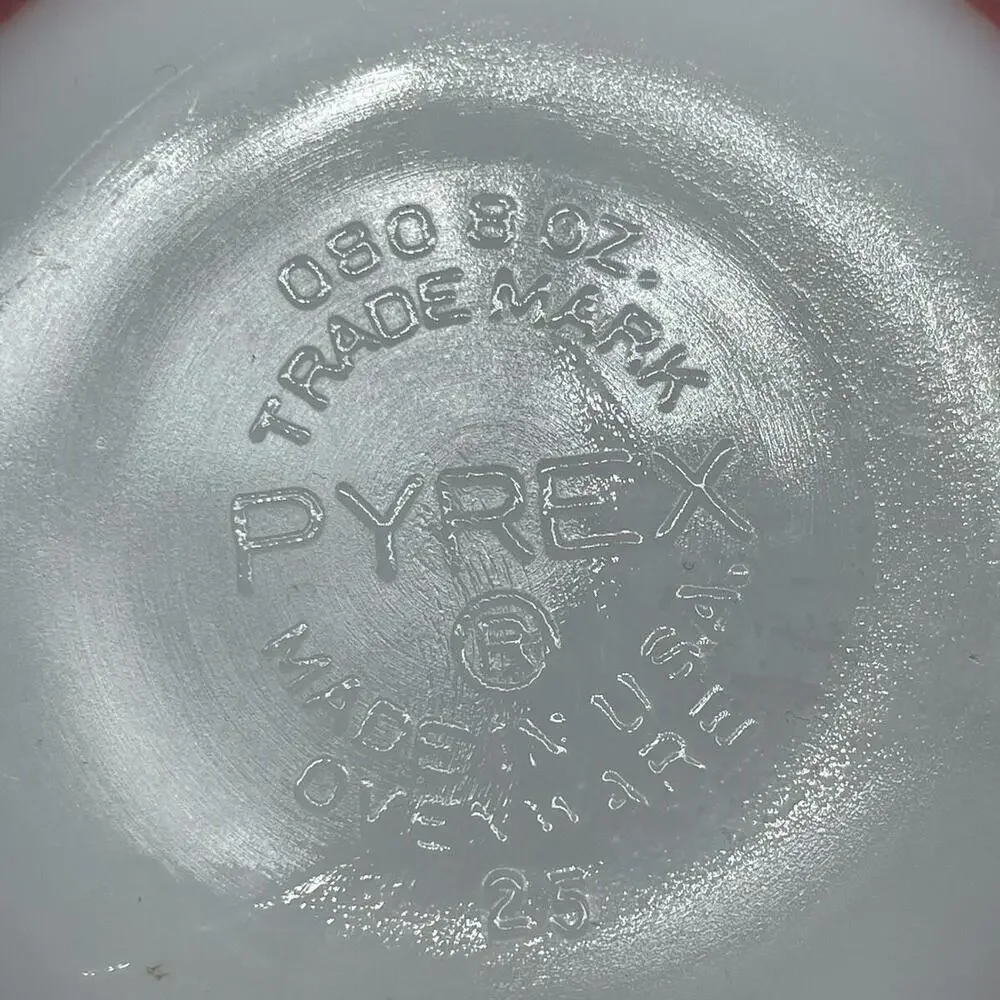PYREX Milk Glass Casseroles with Lids Red‎ Pink Pie Plate LOT 5 Piece Vintage